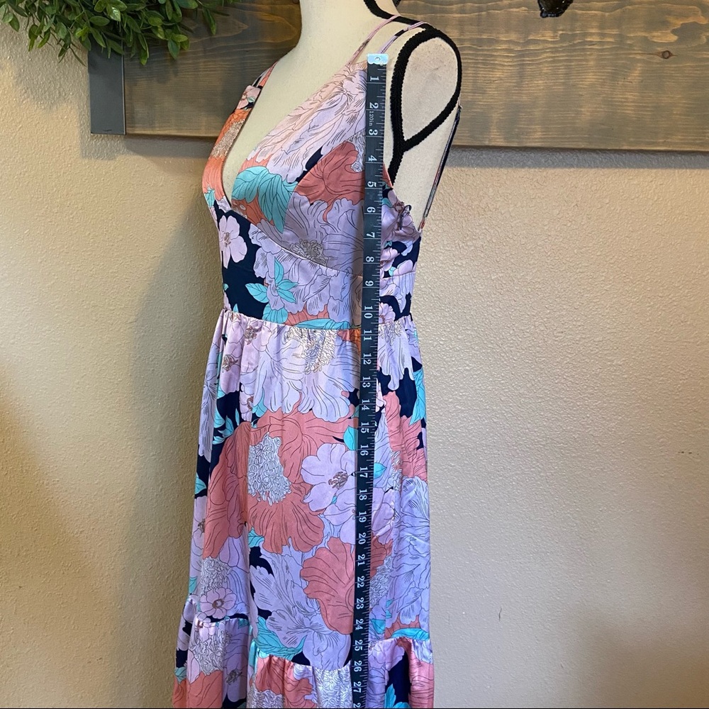 Lulus Dreamy Blooms Navy Blue Multi Floral Print Tiered Maxi Dress - Picture 6 of 15